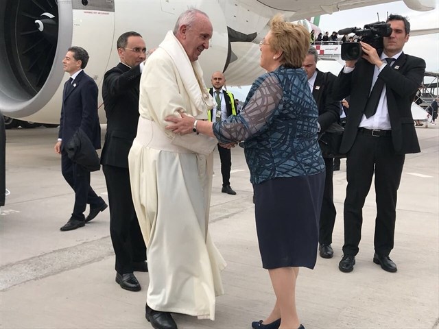 El Papa Francisco llegó a Chile