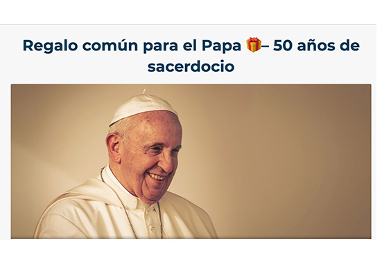 ¡Participa con Hozana en el regalo de los 50 años de sacerdocio del Papa!