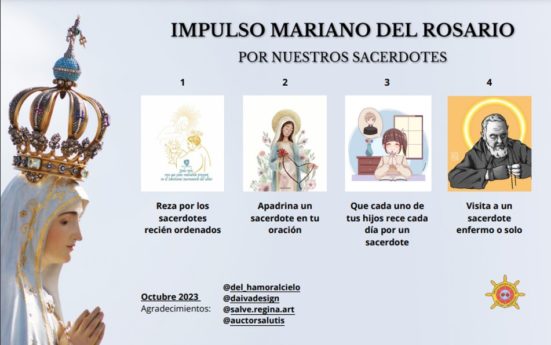 Rosarios, calendario de intenciones y la Imagen Peregrina de Fátima para un ‘Impulso Mariano de Oración por los Sacerdotes’